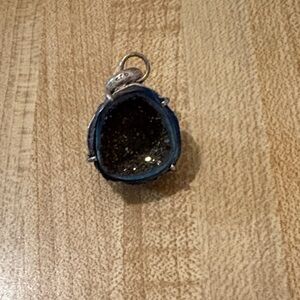 Blue and Silver Druzy Stone Pendant